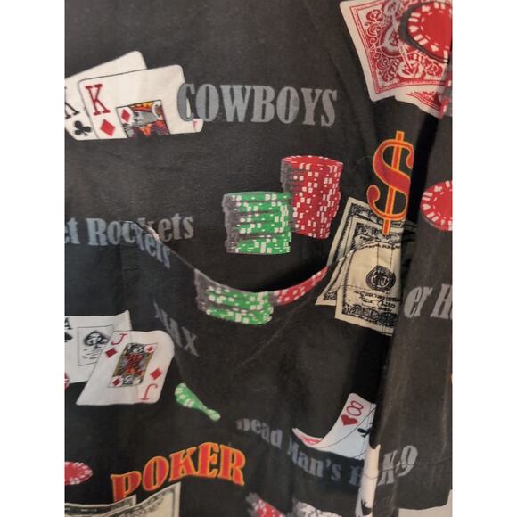 Blue water Men's Card Game Button Down Shirt Size Large(223) - Picture 5 of 8